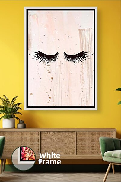 KOSS Dijital Minimal Eyelash Patterned Modern Wall Decor Aesthetic Salon Conc...