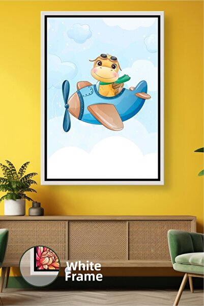 KOSS Dijital Pictură pe pânză înrămată cu tematică de aventură în cer cu un d...