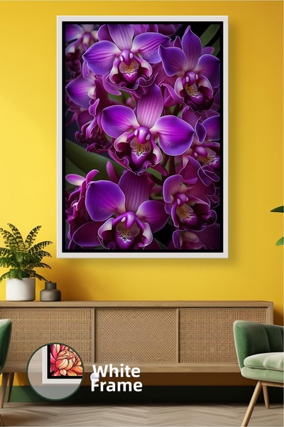 KOSS Dijital Pictură murală cu flori de orhidee mov Decor elegant și modern p...