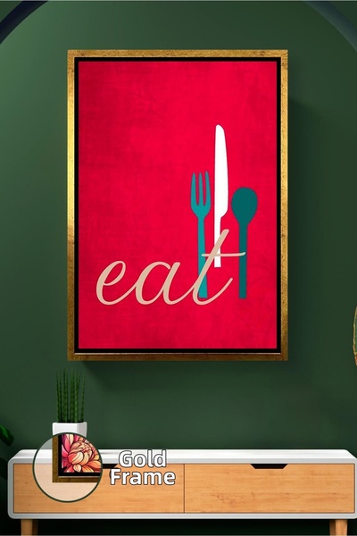 KOSS Dijital Pictură pe pânză înrămată cu figurine de tacâmuri (furculiță, li...