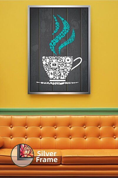 KOSS Dijital Tablou modern pe pânză cu tematică cafea – Decor de perete de bu...