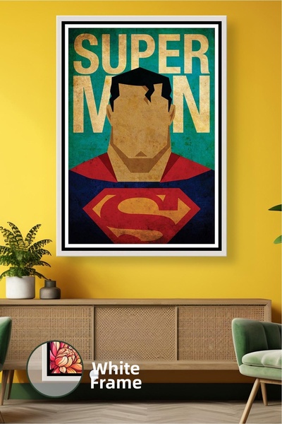 KOSS Dijital Διακόσμηση τοίχου σε ρετρό στυλ Σούπερμαν Κλασικό σχέδιο υπερήρω...