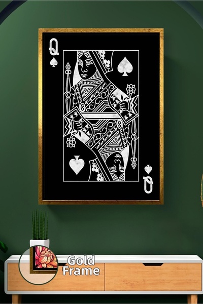 KOSS Dijital Figurină de carte de joc cu fundal negru, stil minimalist, decor...