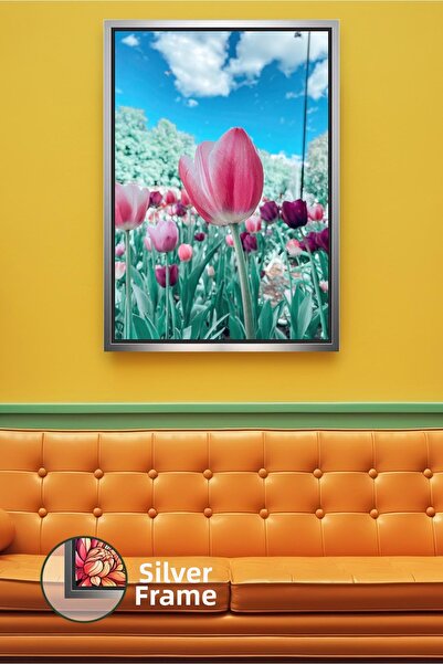 KOSS Dijital Pictură pe pânză cu flori elegante, înrămată, pentru sufragerie ...