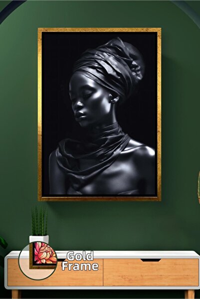 KOSS Dijital Portret de femeie africană în tonuri de negru, decor de perete, ...