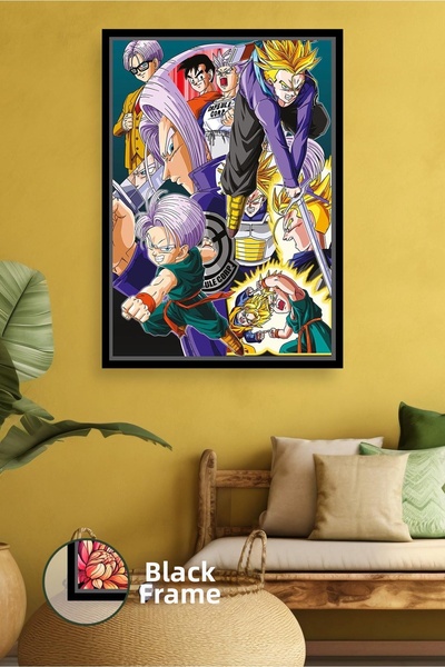 KOSS Dijital Dragon Ball Z Trunks Gohan și Scena de luptă Super Saiyan Decor ...