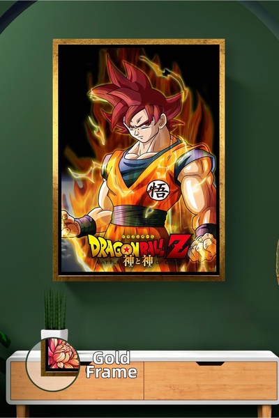 KOSS Dijital Dragon Ball Z Goku Red Form Power Aura Anime Design Pictură pe p...