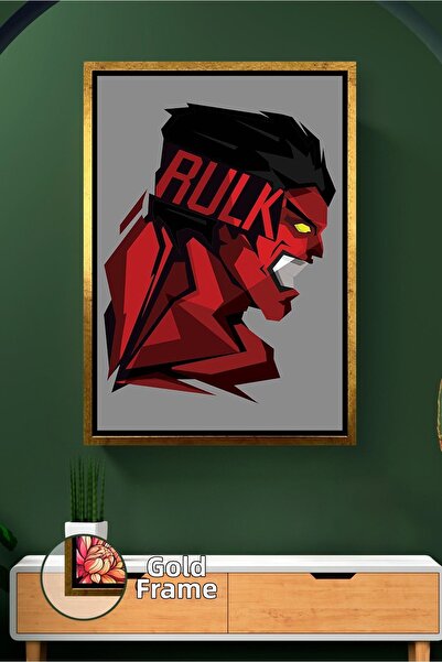 KOSS Dijital Pictură pe pânză înrămată Red Hulk Decor de perete cu supererou ...