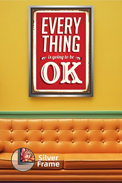 KOSS Dijital Tablou de perete cu mesaje pozitive în limba engleză, culoare ro...