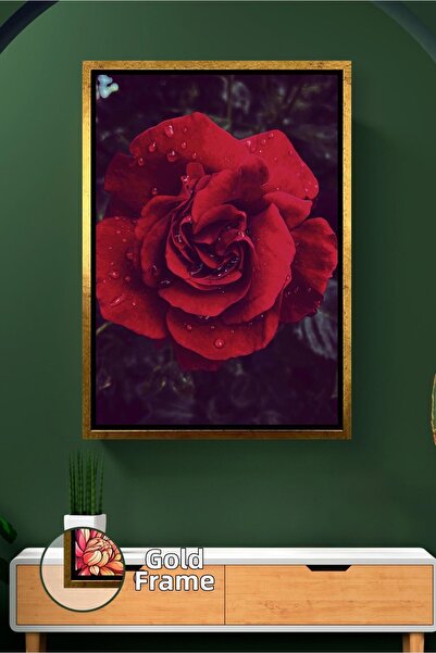 KOSS Dijital Pictură decorativă cu flori de trandafir roșu Pictură modernă pe...