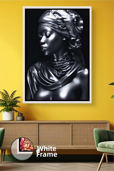 KOSS Dijital Portret de femeie în tonuri de negru, decor de perete, pictură p...