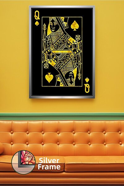 KOSS Dijital Figurină de carte de joc cu fundal negru în ton auriu, decor ele...