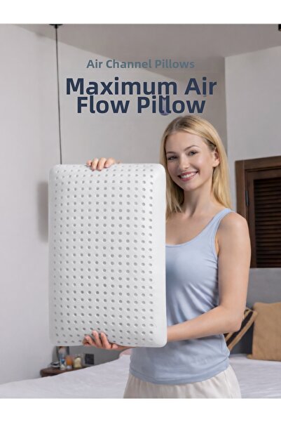 Viscomina Pernă ortopedică visco cu canale de aer – respirabilă, utilizare pe...