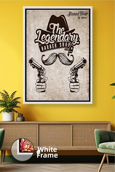 KOSS Dijital Pictură pe pânză înrămată The Legendary Barber Shop Retro Salon ...