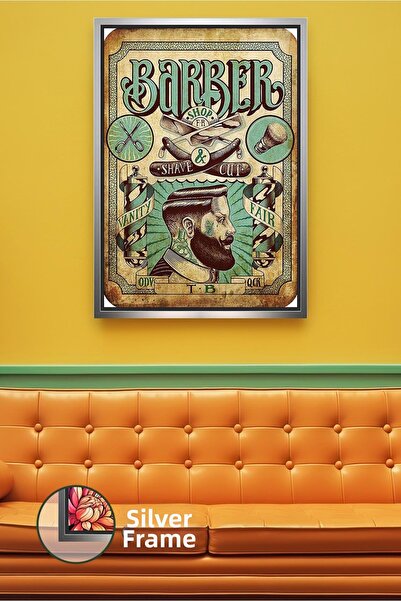 KOSS Dijital Κλασική διακόσμηση τοίχου με πορτρέτο κουρείου, εικόνα σε καμβά ...