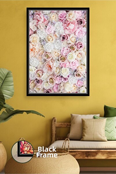 KOSS Dijital Pictură de perete cu flori de trandafiri în tonuri pastel, decor...