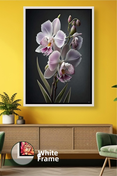 KOSS Dijital Floare de orhidee mov elegantă, decor modern și elegant pentru p...