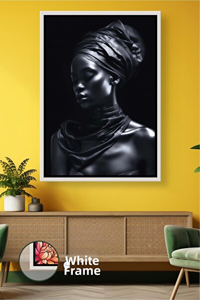 KOSS Dijital Πορτρέτο αφρικανικής γυναίκας σε μαύρες αποχρώσεις Διακόσμηση το...