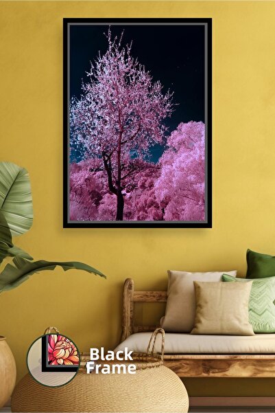 KOSS Dijital Pictură pe pânză înrămată cu tematică de primăvară, cu copac cu ...