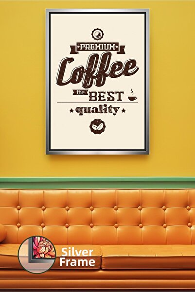 KOSS Dijital Pictură pe pânză înrămată cu design tipografic vintage maro pent...