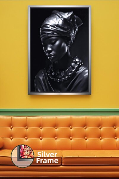 KOSS Dijital Portret de femeie cu detaliu de colier negru, decor de perete, p...