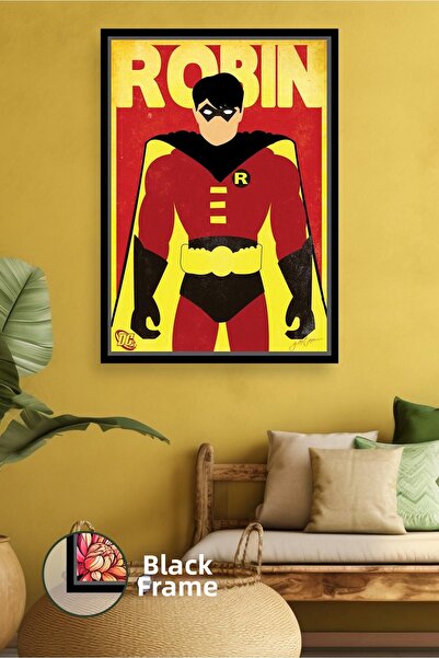 KOSS Dijital Decor de perete cu supererou Robin, pictură pe pânză înrămată, c...