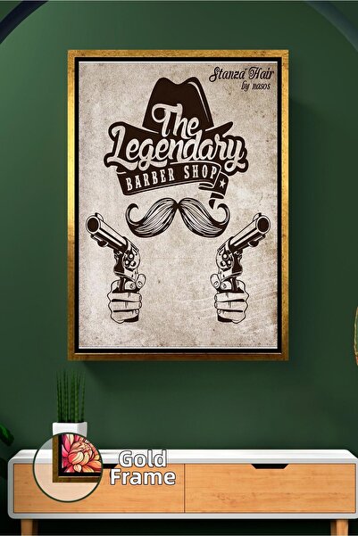 KOSS Dijital Pictură pe pânză înrămată The Legendary Barber Shop Retro Salon ...
