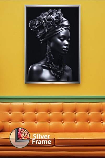 KOSS Dijital Μαύρη αφρικανική γυναίκα με κομψή διακόσμηση τοίχου Αισθητικό σχ...