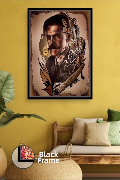 KOSS Dijital Pictură pe pânză înrămată cu decor de perete masculin clasic, cu...