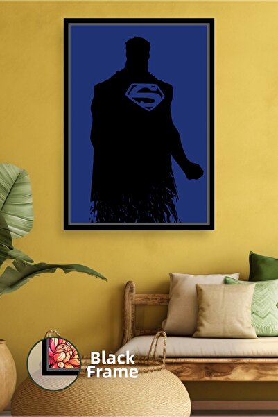 KOSS Dijital Σύμβολο δύναμης Σούπερμαν Μπλε φόντο Μίνιμαλ σχέδιο Διακόσμηση τ...