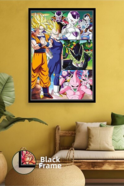 KOSS Dijital Dragon Ball Z Goku Vegeta Frieza Cell Majin Buu Decor de perete ...