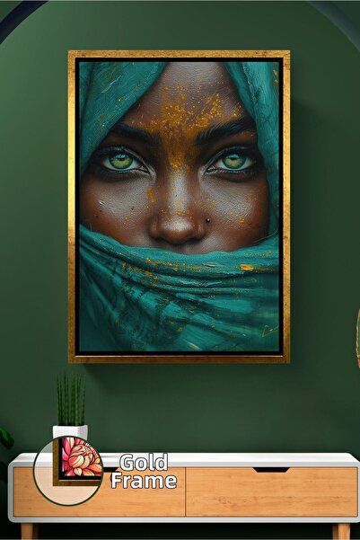 KOSS Dijital Πράσινο μυστηριώδες γυναικείο πορτρέτο με χρυσές λεπτομέρειες Μο...
