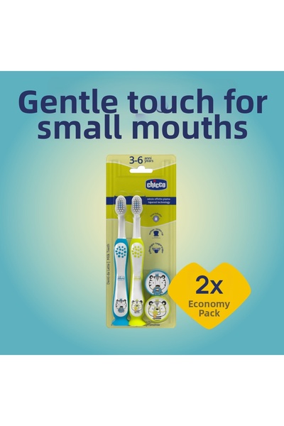 Chicco 2'Lİ DİŞ FIRÇASI 3-6 YAŞ TIGER-PANDA