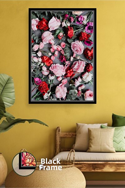 KOSS Dijital Pictură cu model de trandafiri, pictură decorativă cu flori, roz...