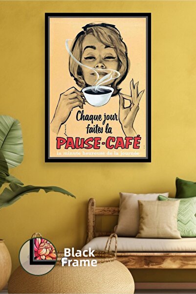 KOSS Dijital Ilustrație vintage cu tematică cafea franceză, pictură pe pânză ...