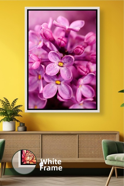 KOSS Dijital Pink Lilac Flower Close-Up Wall Decor Design Framed Canvas Paint...
