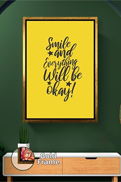 KOSS Dijital Tablou de perete cu mesaje pozitive în limba engleză, fundal gal...