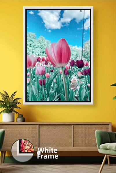 KOSS Dijital Pictură pe pânză cu flori elegante, înrămată, pentru sufragerie ...