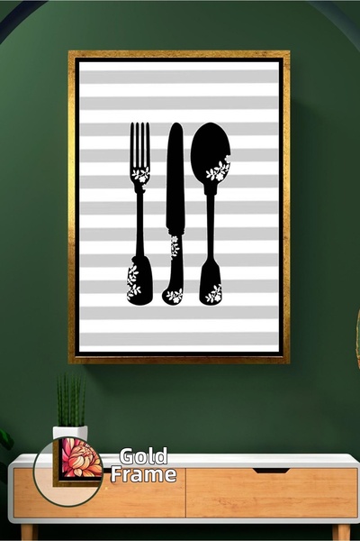 KOSS Dijital Pictură pe pânză înrămată cu tematică de bucătărie modernă, cu m...