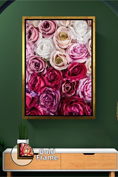 KOSS Dijital Pictură de perete cu flori de trandafiri colorate în tonuri vii,...