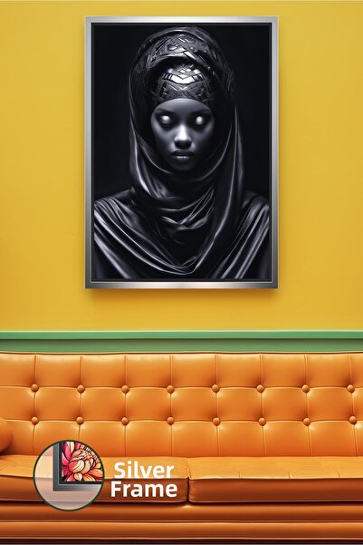 KOSS Dijital Portret de femeie în tonuri de negru Decor de perete Sufragerie ...