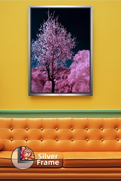 KOSS Dijital Pictură pe pânză înrămată cu tematică de primăvară, cu copac cu ...