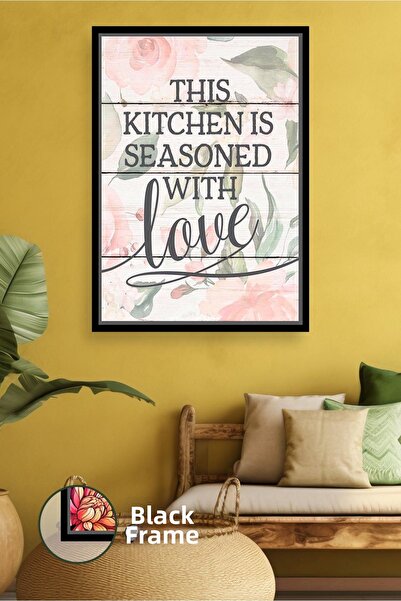 KOSS Dijital Tablou de pânză înrămat pentru bucătărie cu model de flori – Dec...