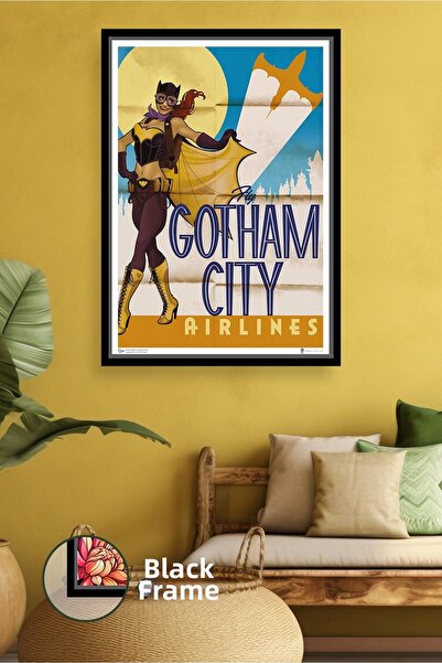 KOSS Dijital Pictură de perete tematică Batgirl Gotham City, cameră pentru co...