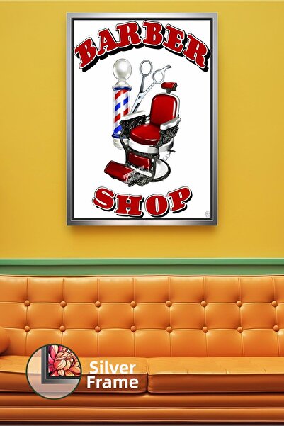 KOSS Dijital Scaun de frizer roșu pentru saloane de coafură, decor de perete ...