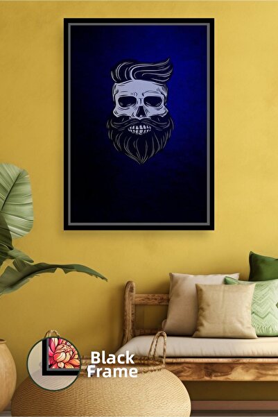 KOSS Dijital Tablou de pânză înrămat cu design de perete minimal cu craniu cu...