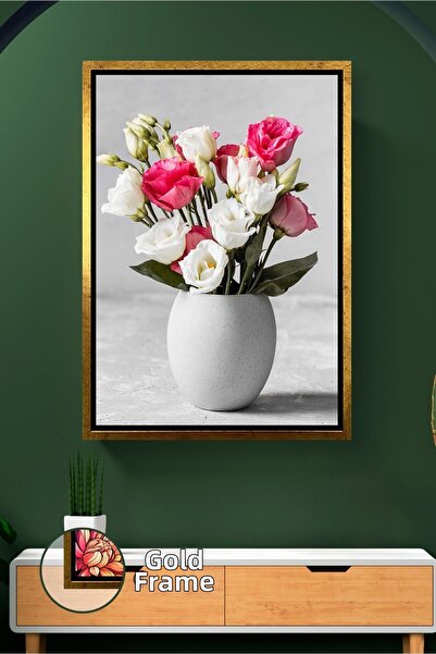 KOSS Dijital Pictură cu aranjament floral Lysianthus în vază Pictură pe pânză...