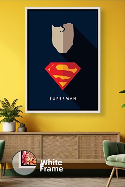 KOSS Dijital Μίνιμαλ ζωγραφική τοίχου Superman Σχέδιο εικονικής εικόνας με μπ...