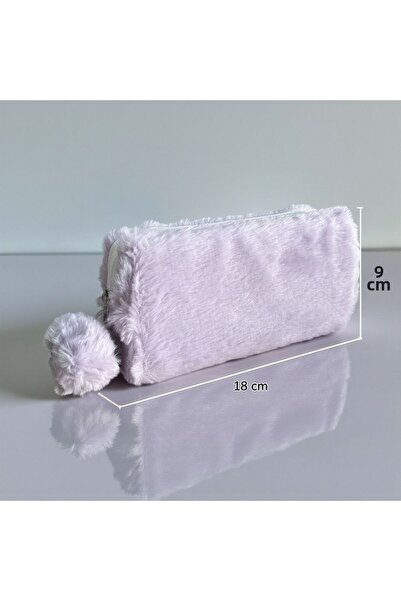 Elegance Lilac Pencil Bag with Plush Pompom