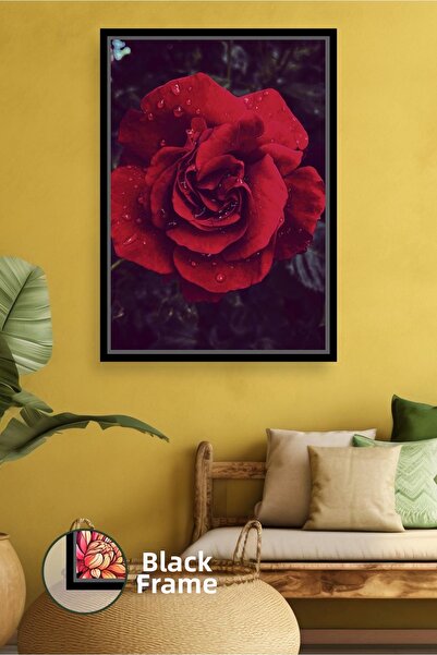 KOSS Dijital Pictură decorativă cu flori de trandafir roșu Pictură modernă pe...